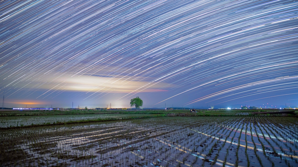 星空相冊(cè)丨“星禾”有約,，初夏“黑土糧倉(cāng)”鋪展稻田星光畫(huà)卷