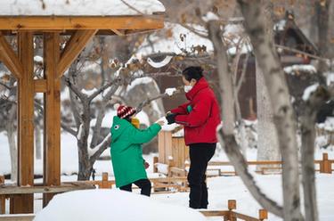 新華全媒+丨烏魯木齊：戶外雪趣